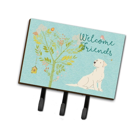 Carolines Treasures Welcome Friends Yellow Labrador Retriever Leash or Key Holder, 6 x 2 x 9 in. BB7596TH68